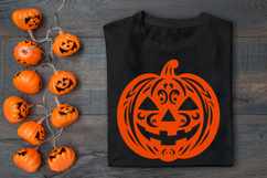 Halloween Pumpkin Silhouette SVG Cut File. Scary Pumpkin SVG Product Image 2