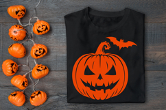 Halloween Pumpkin Silhouette SVG Cut File. Scary Pumpkin SVG Product Image 2