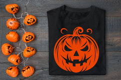 Halloween Pumpkin Silhouette SVG Cut File. Scary Pumpkin SVG Product Image 2