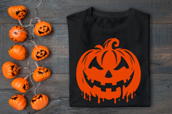 Halloween Pumpkin Silhouette SVG Cut File. Scary Pumpkin SVG Product Image 2