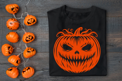 Halloween Pumpkin Silhouette SVG Cut File. Scary Pumpkin SVG Product Image 2