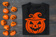 Halloween Pumpkin Silhouette SVG Cut File. Scary Pumpkin SVG Product Image 2