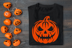 Halloween Pumpkin Silhouette SVG Cut File. Scary Pumpkin SVG Product Image 2