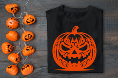 Halloween Pumpkin Silhouette SVG Cut File. Scary Pumpkin SVG Product Image 2