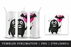 Halloween monster print 20 oz tumbler skinny mug wrap clipart t-shirt sublimation printable design