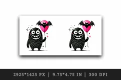 Halloween monster print 20 oz tumbler skinny mug wrap clipart t-shirt sublimation printable design