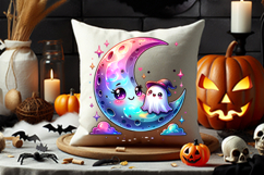 halloween moon ghost couple png, halloween ghost couple clipart, cute halloween ghost love design, kawaii ghost couple under moon, halloween couple sublimation png, halloween romantic ghost art, moonlight ghost couple design, halloween spooky cute couple 