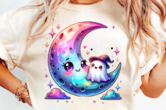 halloween moon ghost couple png, halloween ghost couple clipart, cute halloween ghost love design, kawaii ghost couple under moon, halloween couple sublimation png, halloween romantic ghost art, moonlight ghost couple design, halloween spooky cute couple 