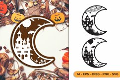 Halloween Moon Laser cut | Halloween SVG Product Image 1
