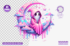 halloween moon robe ghost png, celestial ghost clipart, mystical halloween sublimation, magical ghost design, moon halloween ghost png, halloween sublimation clipart, kawaii ghost halloween art, spooky celestial ghost png, moon robe halloween design, ench