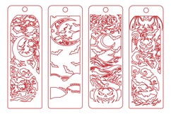 Halloween Moonlight &amp; Witch Laser Cut Bookmarks Product Image 3