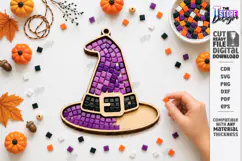 Wooden Halloween Mosaic Tray Laser Cut | Kids DIY Mosaic Kit Product Image 1