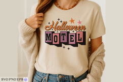 Halloween Motel SVG Halloween Retro Sign PNG T-shirt Design Product Image 2
