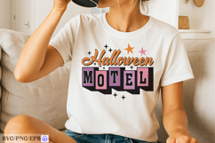 Halloween Motel SVG Halloween Retro Sign PNG T-shirt Design Product Image 3