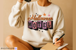 Halloween Motel SVG Halloween Retro Sign PNG T-shirt Design Product Image 4