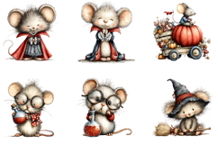 Halloween Mouse Quirky Clipart Product Image 4