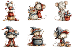 Halloween Mouse Quirky Clipart Product Image 5