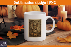 Post Stamp Halloween tote bag Retro Baby Bat sublimation Product Image 4
