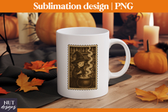 Post Stamp Halloween tote bag Retro Witch girl sublimation Product Image 2