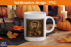 Post Stamp Halloween t-shirt Retro Baby Frankenstein Product Image 2