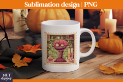 Post Stamp Halloween tote bag Crazy Brain Monster spooky Product Image 2