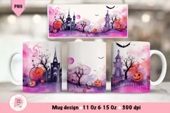 Halloween Mug Wrap Sublimation Designs, Halloween Tree Mug, Halloween Png