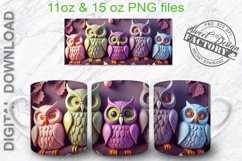 3D mug wrap, 3D owl mug design Product Image 2