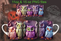 3D mug wrap, 3D owl mug design Product Image 1