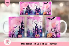 Halloween Mug Wrap Sublimation Designs, Halloween Tree Mug, Halloween Png
