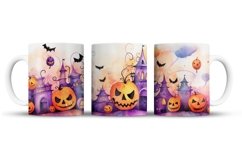 Halloween Mug Wrap Sublimation Designs, Halloween Tree Mug, Halloween Png