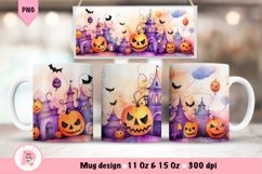 Halloween Mug Wrap Sublimation Designs, Halloween Tree Mug, Halloween Png