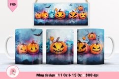 Halloween Mug Wrap Sublimation Designs, Halloween Tree Mug, Halloween Png