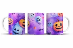 Halloween Mug Wrap Sublimation Designs, Halloween Tree Mug, Halloween Png