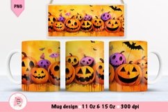 Halloween Mug Wrap Sublimation Designs, Halloween Tree Mug, Halloween Png