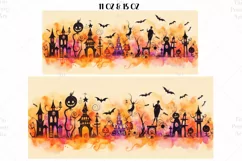 Halloween Mug Wrap Sublimation Designs, Halloween Tree Mug, Halloween Png