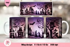 Halloween Mug Wrap Sublimation Designs, Halloween Tree Mug, Halloween Png