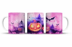 Halloween Mug Wrap Sublimation Designs, Halloween Tree Mug, Halloween Png