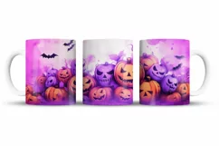 Halloween Mug Wrap Sublimation Designs, Halloween Tree Mug, Halloween Png