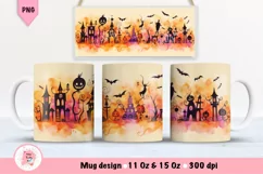 Halloween Mug Wrap Sublimation Designs, Halloween Tree Mug, Halloween Png