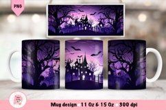 Watercolor Halloween Mug Wrap Sublimation Designs, 3d Mug, Halloween Png