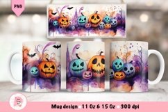 Halloween Mug Wrap Sublimation Designs, Halloween Tree Mug, Halloween Png