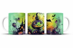 Halloween Mug Wrap Sublimation Designs, Halloween Tree Mug, Halloween Png