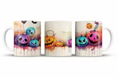 Halloween Mug Wrap Sublimation Designs, Halloween Tree Mug, Halloween Png