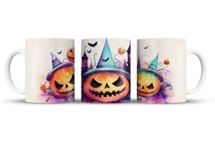 Halloween Mug Wrap Sublimation Designs, Halloween Tree Mug, Halloween Png