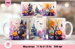 Halloween Mug Wrap Sublimation Designs, Halloween Tree Mug, Halloween Png