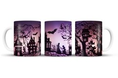 Halloween Mug Wrap Sublimation Designs, Halloween Tree Mug, Halloween Png