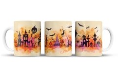 Halloween Mug Wrap Sublimation Designs, Halloween Tree Mug, Halloween Png