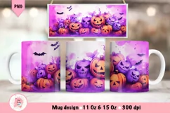 Halloween Mug Wrap Sublimation Designs, Halloween Tree Mug, Halloween Png