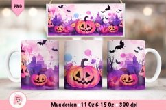 Halloween Mug Wrap Sublimation Designs, Halloween Tree Mug, Halloween Png