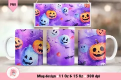 Halloween Mug Wrap Sublimation Designs, Halloween Tree Mug, Halloween Png